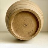 Vase en grès beige et vert