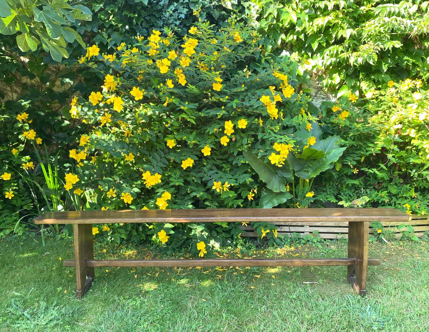 Old wooden farm bench - 2 meters