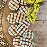 Lot de 12 assiettes dessert anciennes, modèle Sousse de Digoin Sarreguemine