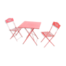 Salon de jardin deux chaises et une table