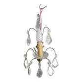 Antique tassel wall lamp in bronze and crystal