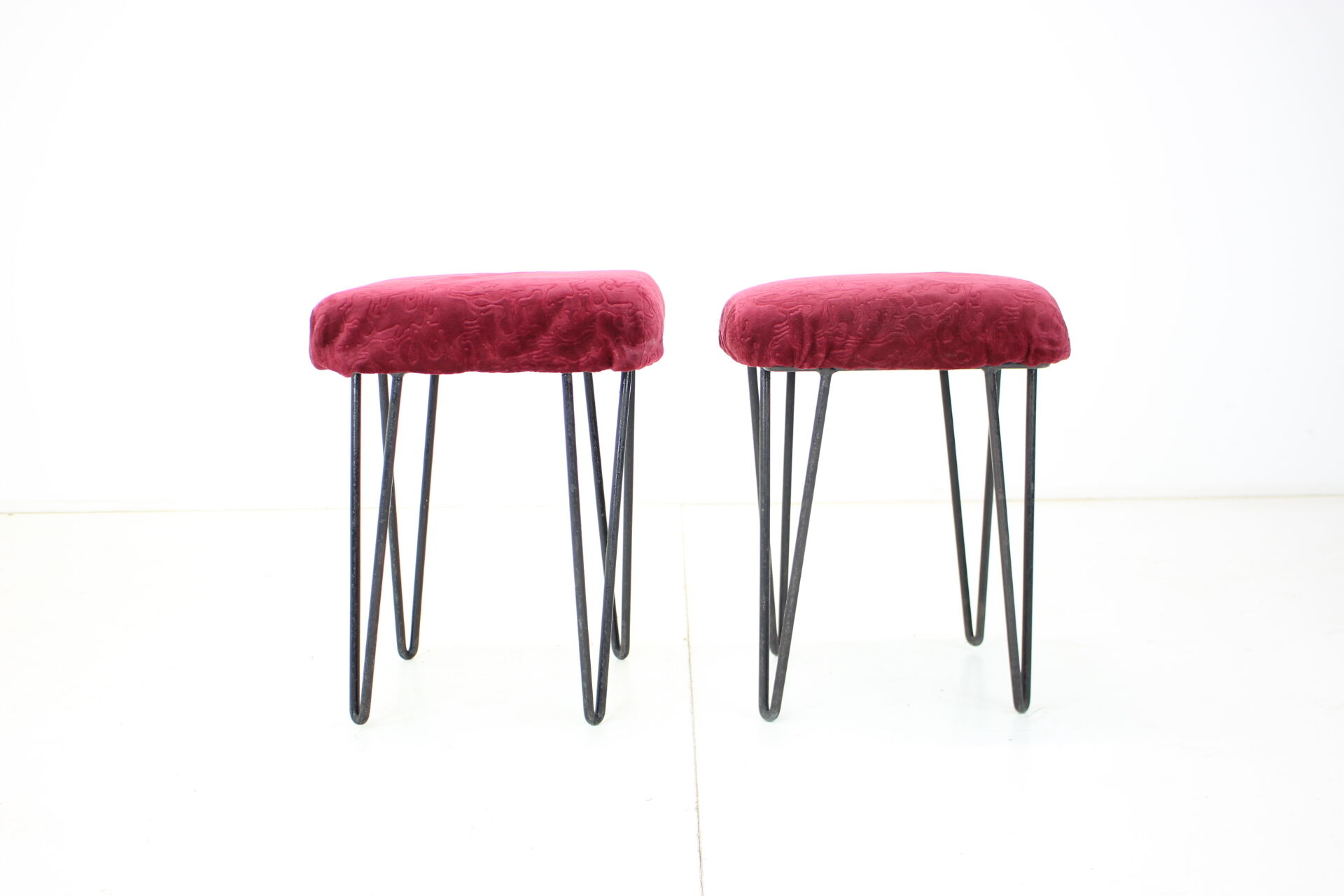 Paire de tabourets du milieu du siècle, Tchécoslovaquie, années 1970