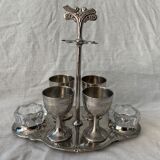 Old serving for boiled eggs with 4 metal cockroaches