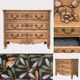 Louis XV style chest of drawers, solid raw oak, 1920.