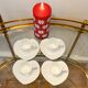 Coffee service Yves Saint Laurent 4 cups heart white porcelain