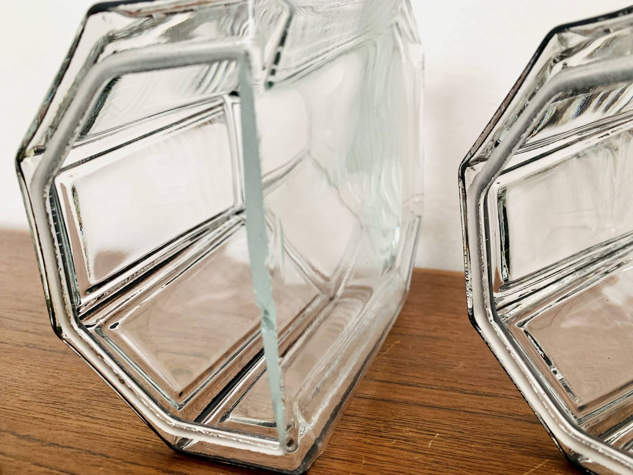 Set of 2 Glass Wall Lamps by Glashütte Limburg