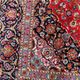 1920s handmade antique wool medallion rug, red & navy, 298 × 411 cm - 1C1302