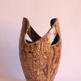 Freeform open worked vase by "Les potiers d'Accolay", France 1970s.