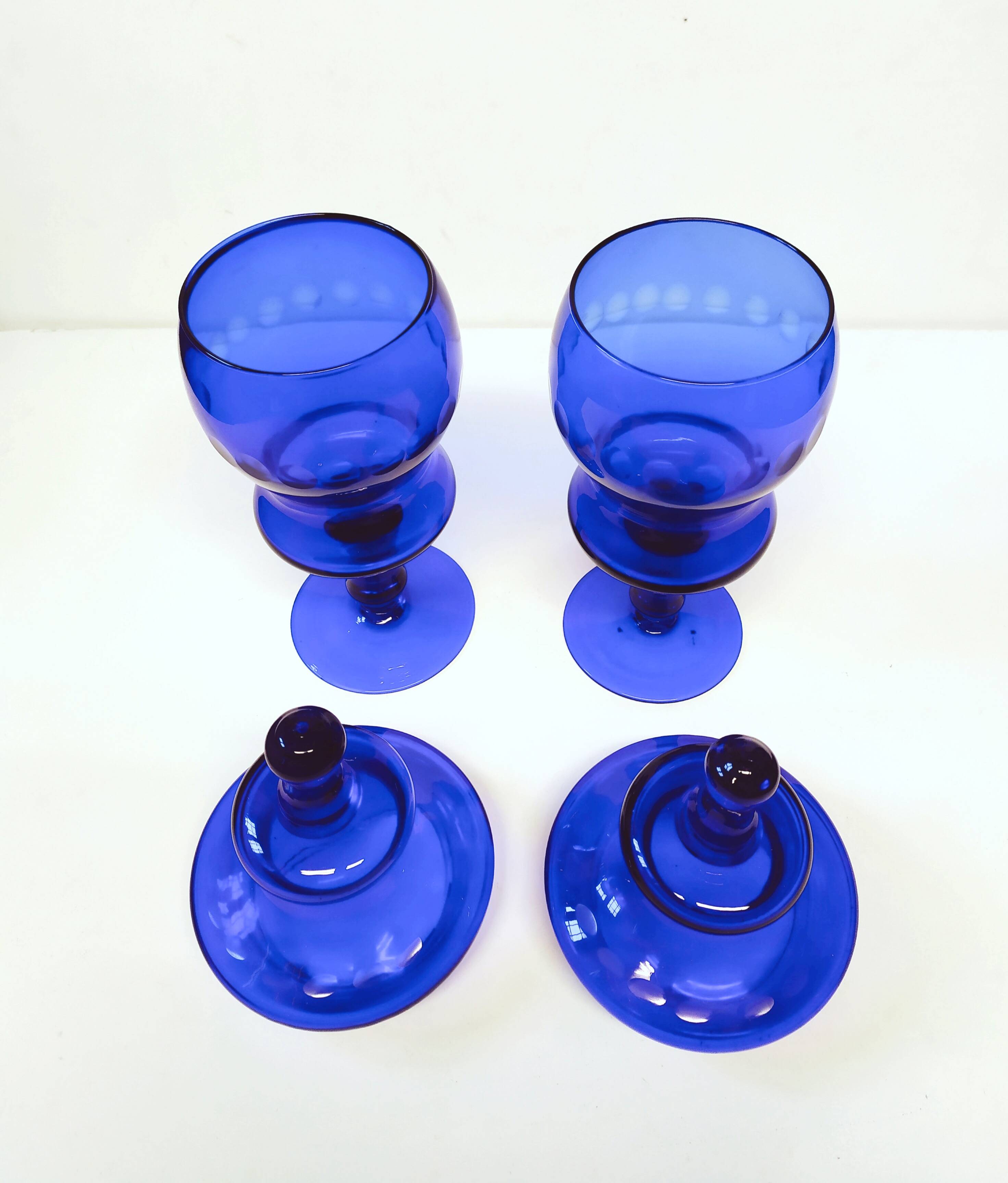 Large Murano Blue Glass Vases, 1960s, set of 2
