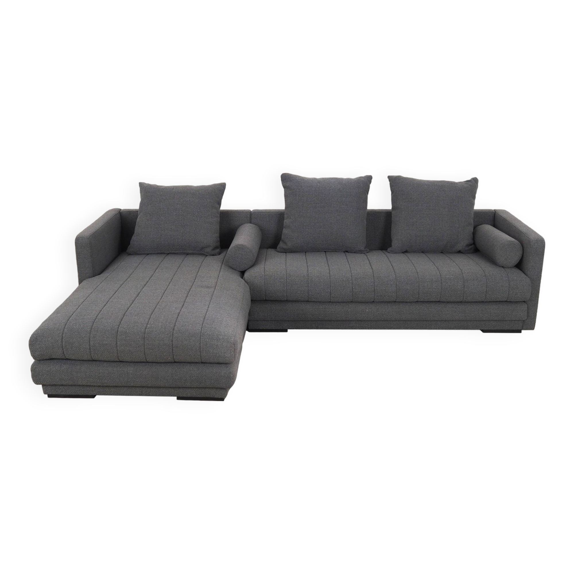 Canapé d'angle graphite, design scandinave, années 00