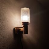Brass applique with 1970 glass lampshade