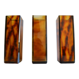 3 vases vintage 80's plexiglas écaille de tortue