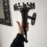 Black metal brutalist wall lights