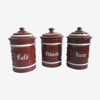 Trio pots kitchen brown