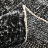 Black gray tones anatolian handmade vintage rug 260x158cm