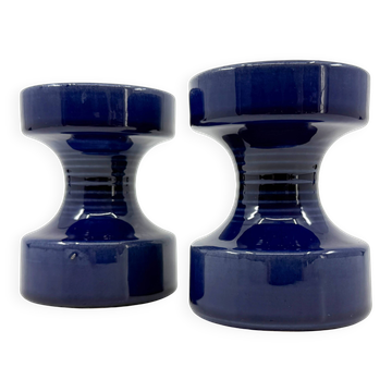 2 bougeoirs en céramique Steuler • Design Cari Zalloni • Circa 60-70