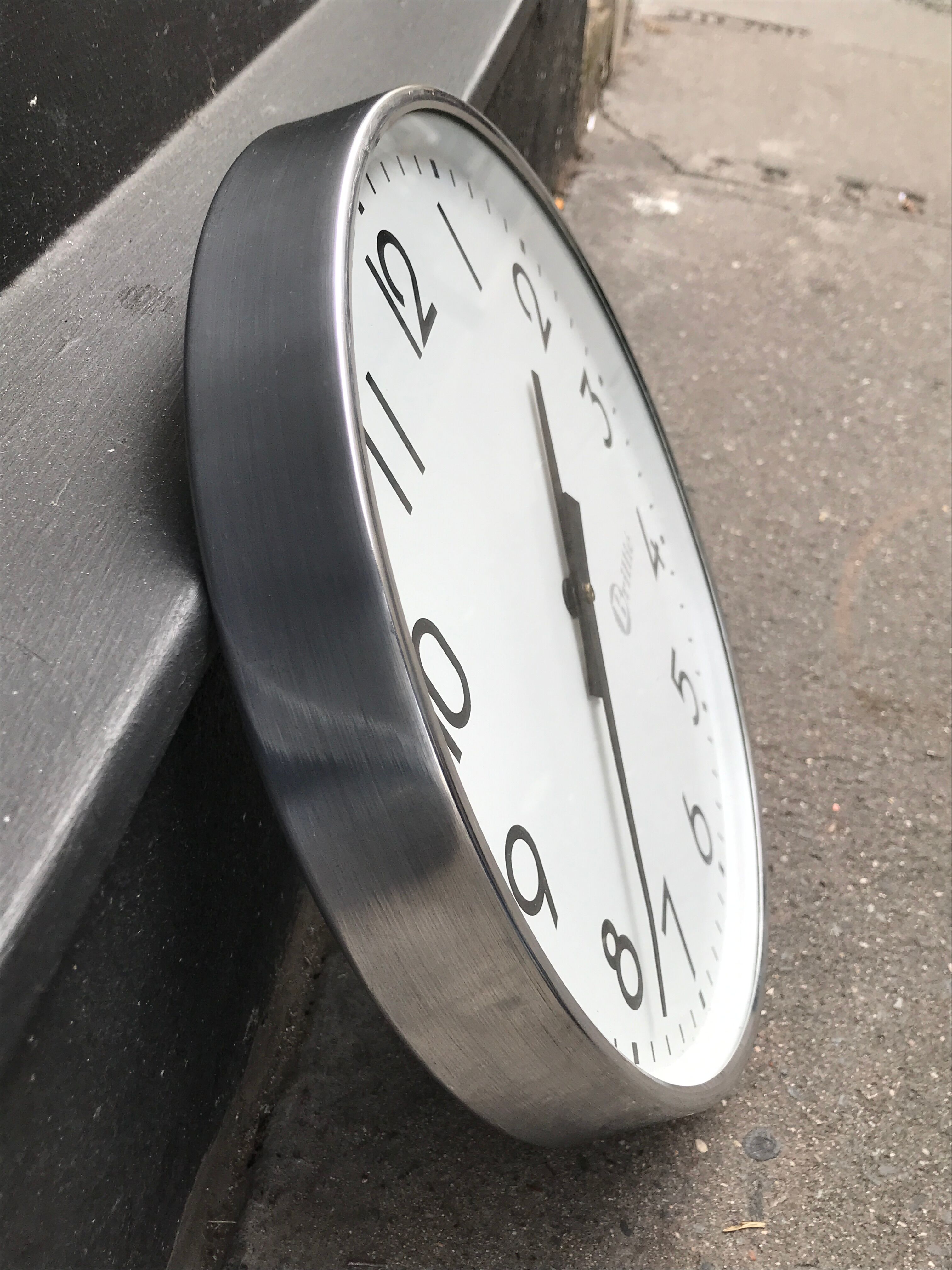 Industrial clock 30 cm functional brillie alu polished station pendulum 1960