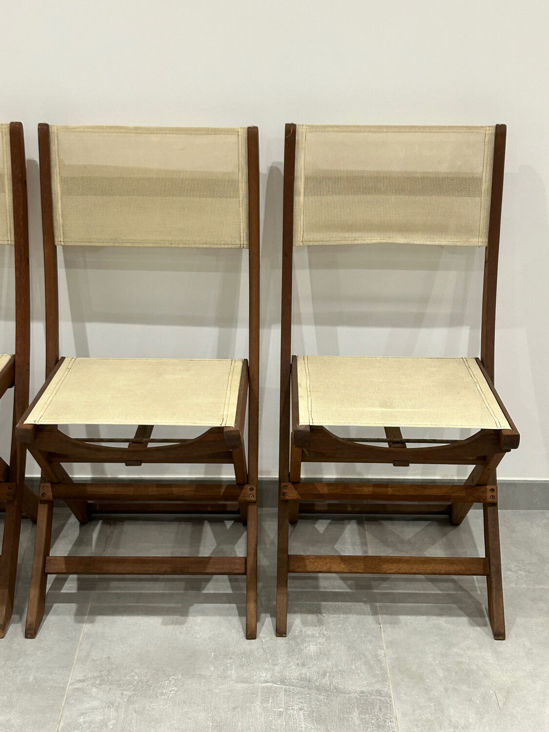 Set of 4 folding garden chairs