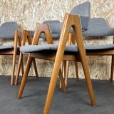 Set of 4 teak chairs by Kai Kristiansen for Sva Møbler Danish Design 60s 70s