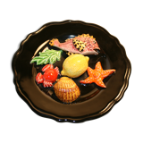 Barbotine Vallauris plate "Monaco" model