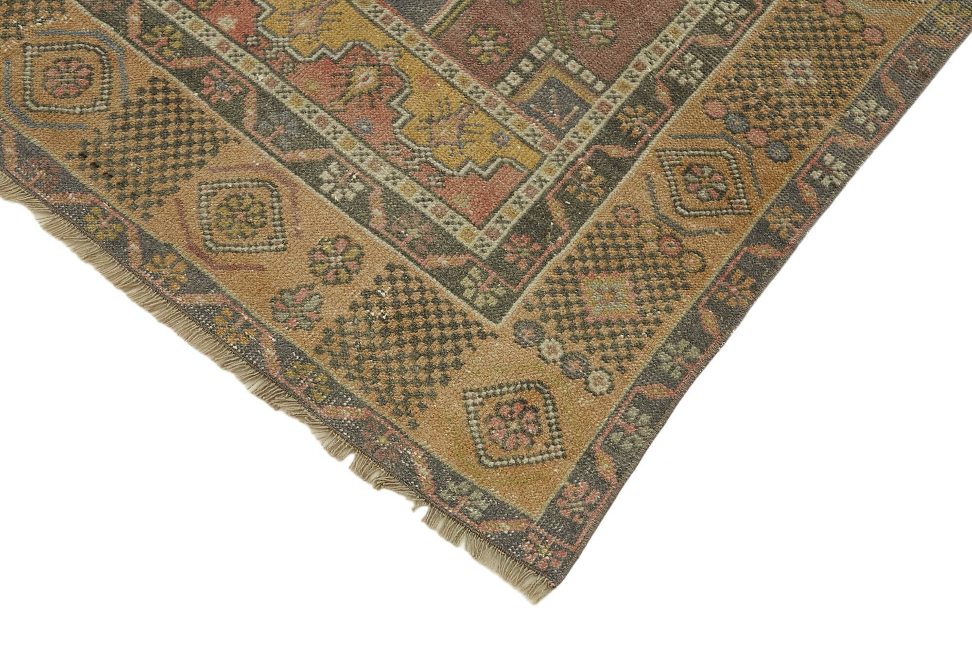 Turkish Vintage Anatolian Rug 122 cm x 243 cm