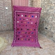Handmade wool Berber rug: Moroccan Kilim Boho floor rug