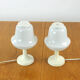 Set of 2 white opaline glass table lamps, Opp Jihlava, Czechoslovakia 1960s