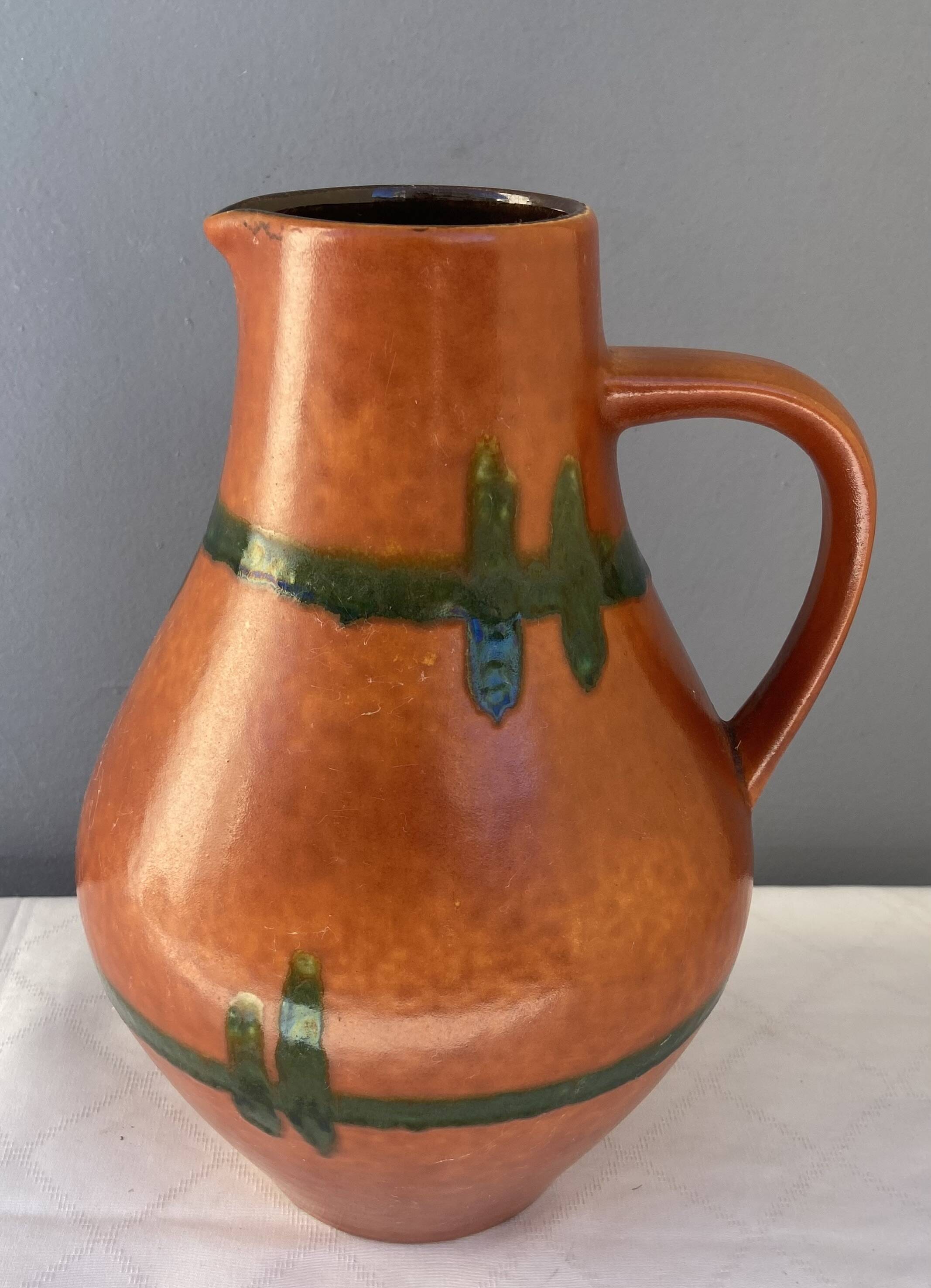 West German ceramic pitcher vase from the 1960s