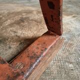 Vintage industrial table – Iron base and solid wood top (201 cm)