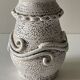 Art Deco crisp earthenware vase, Primavera, Cab, Besnard