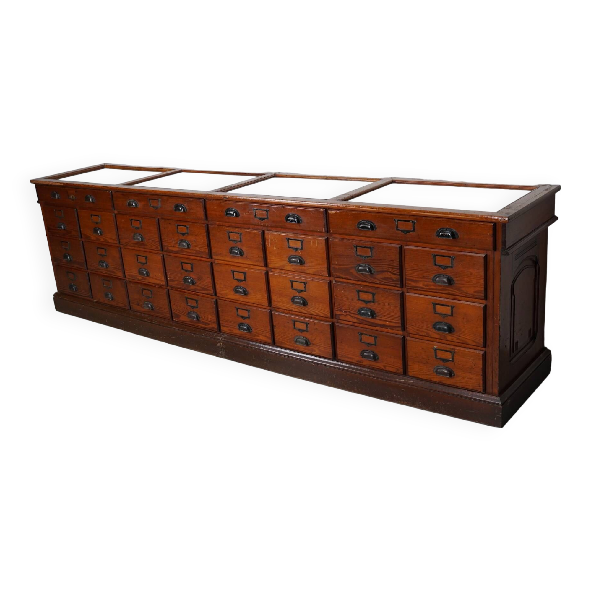 Large Pitch Pine Jewelry Counter/Cabinet, Paris, France, 1930s