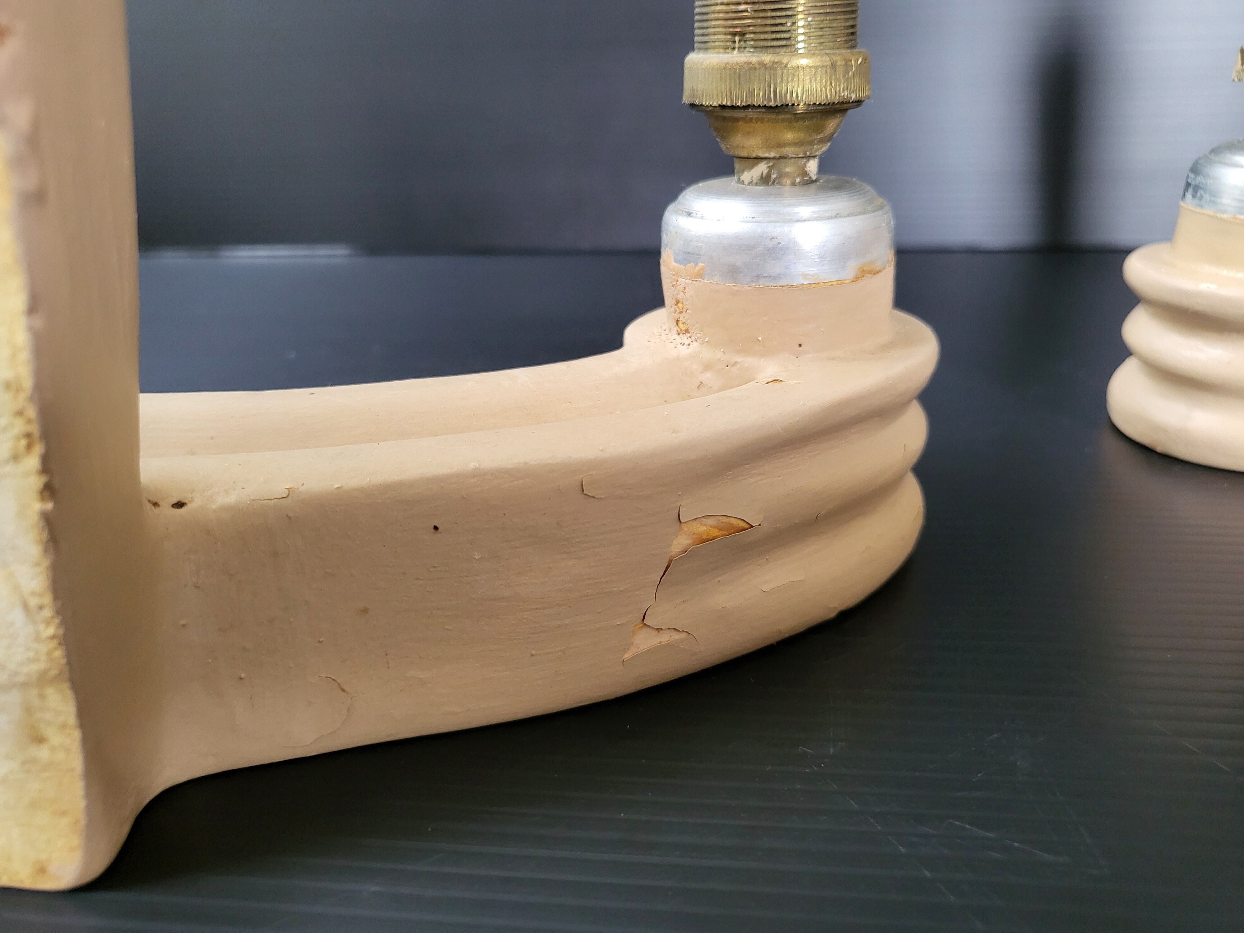 Paire d'appliques en plâtre 1940 vintage