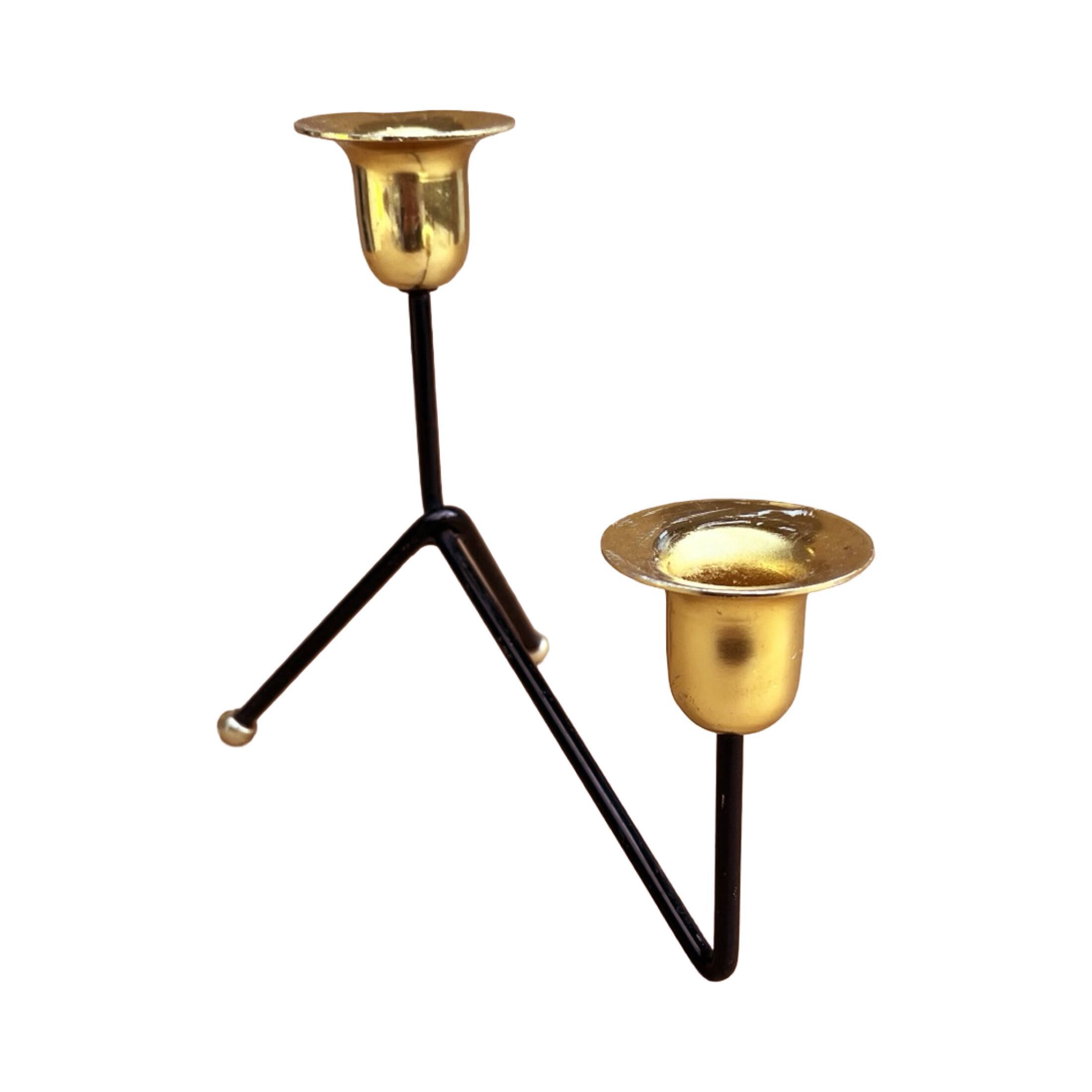 Modernist two-light standing candlestick, Belgium 1970s.