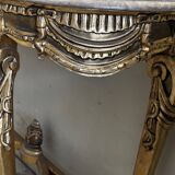 Hollywood Regency Console - Gilded Wood and Marble