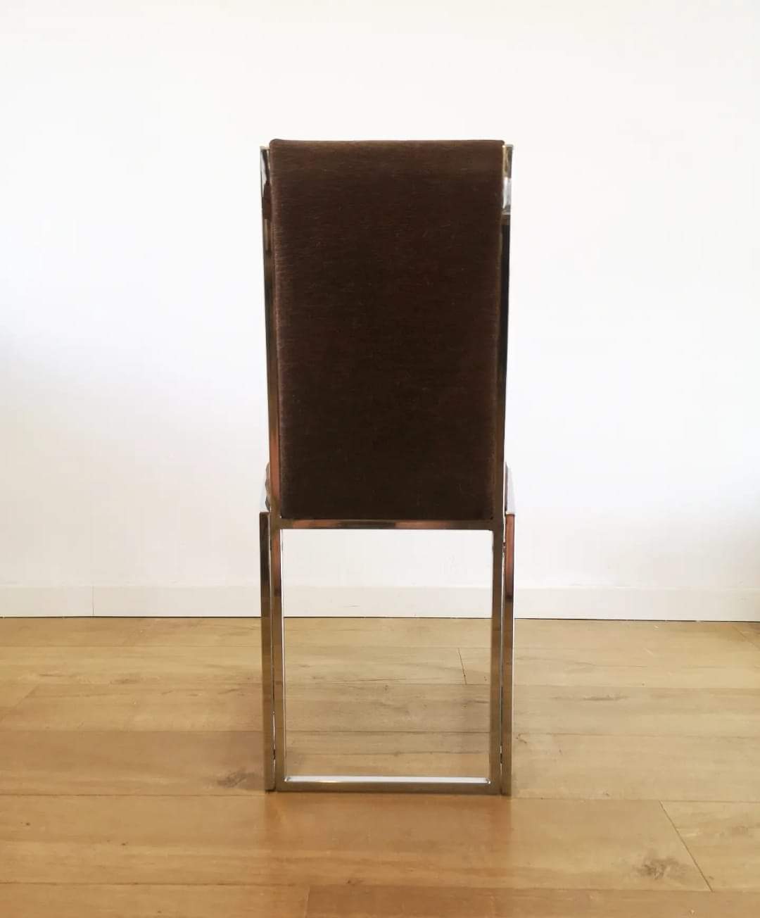 Set of 4 metal chairs and fabrics from the 80s