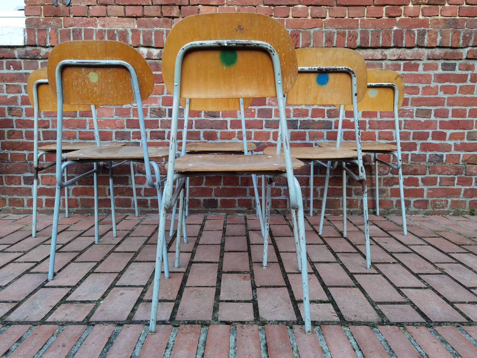 Lot de 4 chaises ecole tchécoslovaque 1950 1960