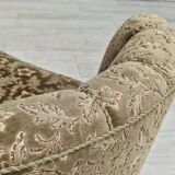 60s, danish vintage 2 seater "banana" sofa, green velour, original condition.