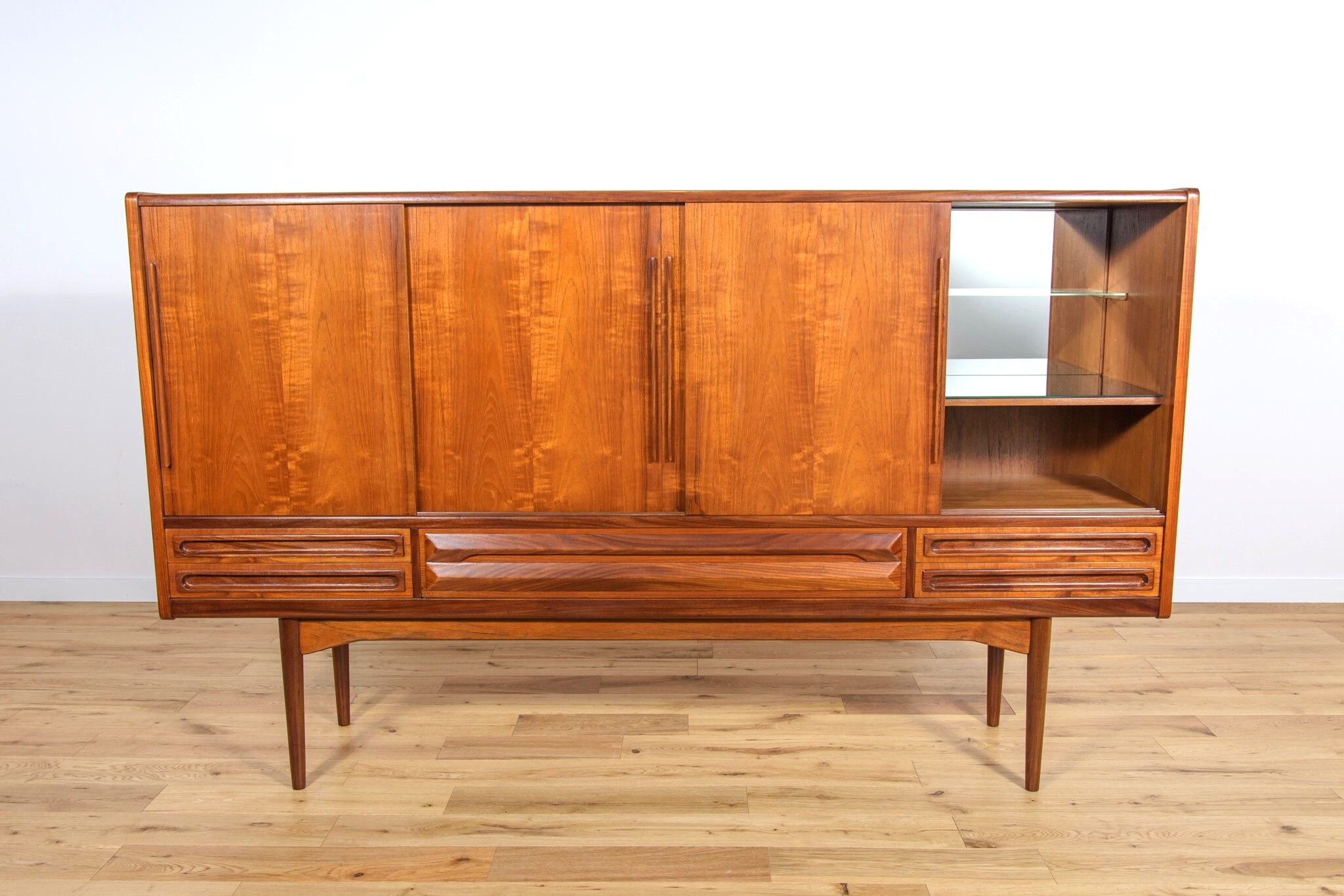 Mid-century danish high sideboard in teak, 1960s