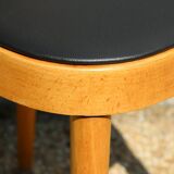 3 chaises baumann dos large skaï noir