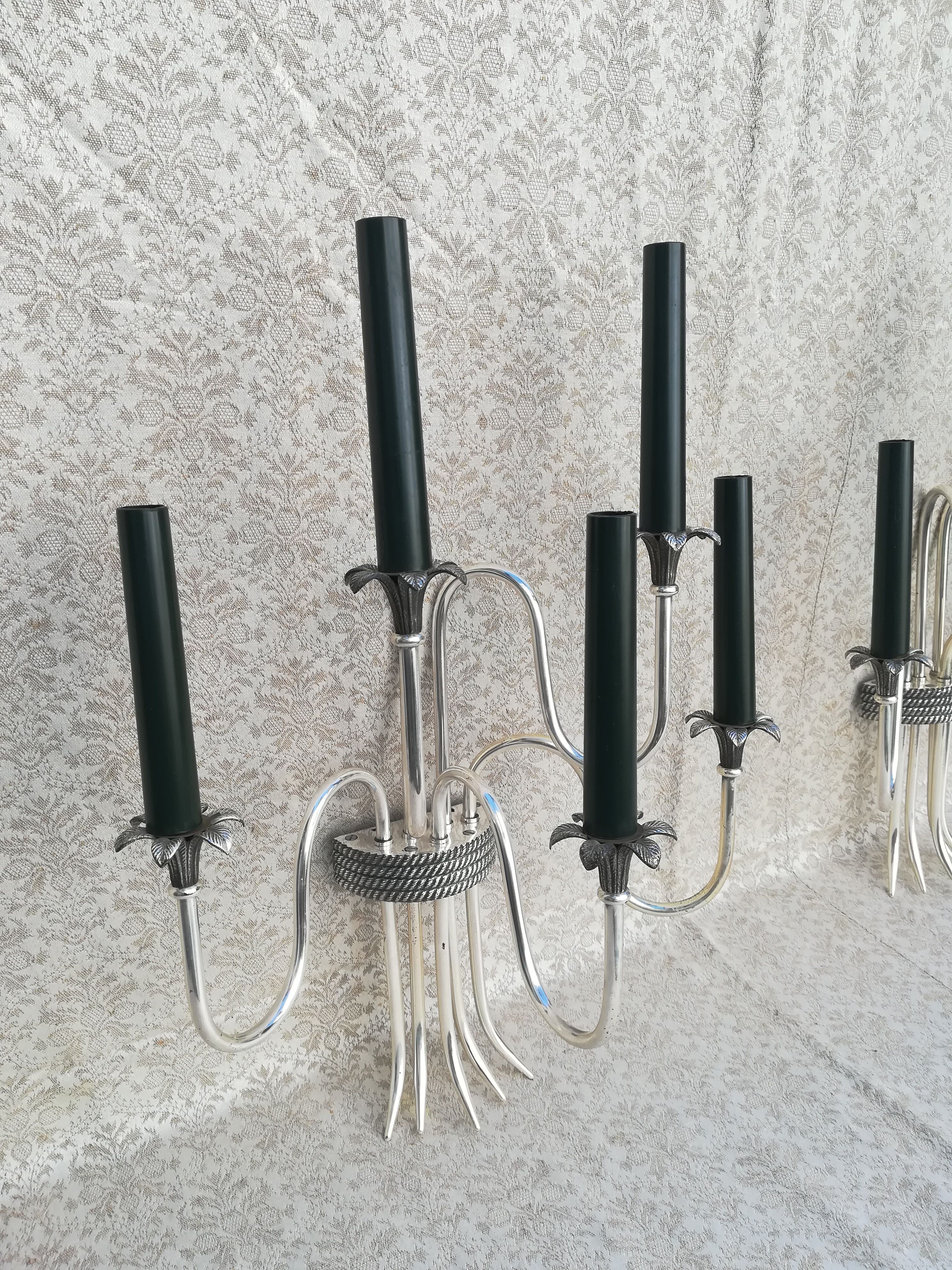 Silver bronze wall lights