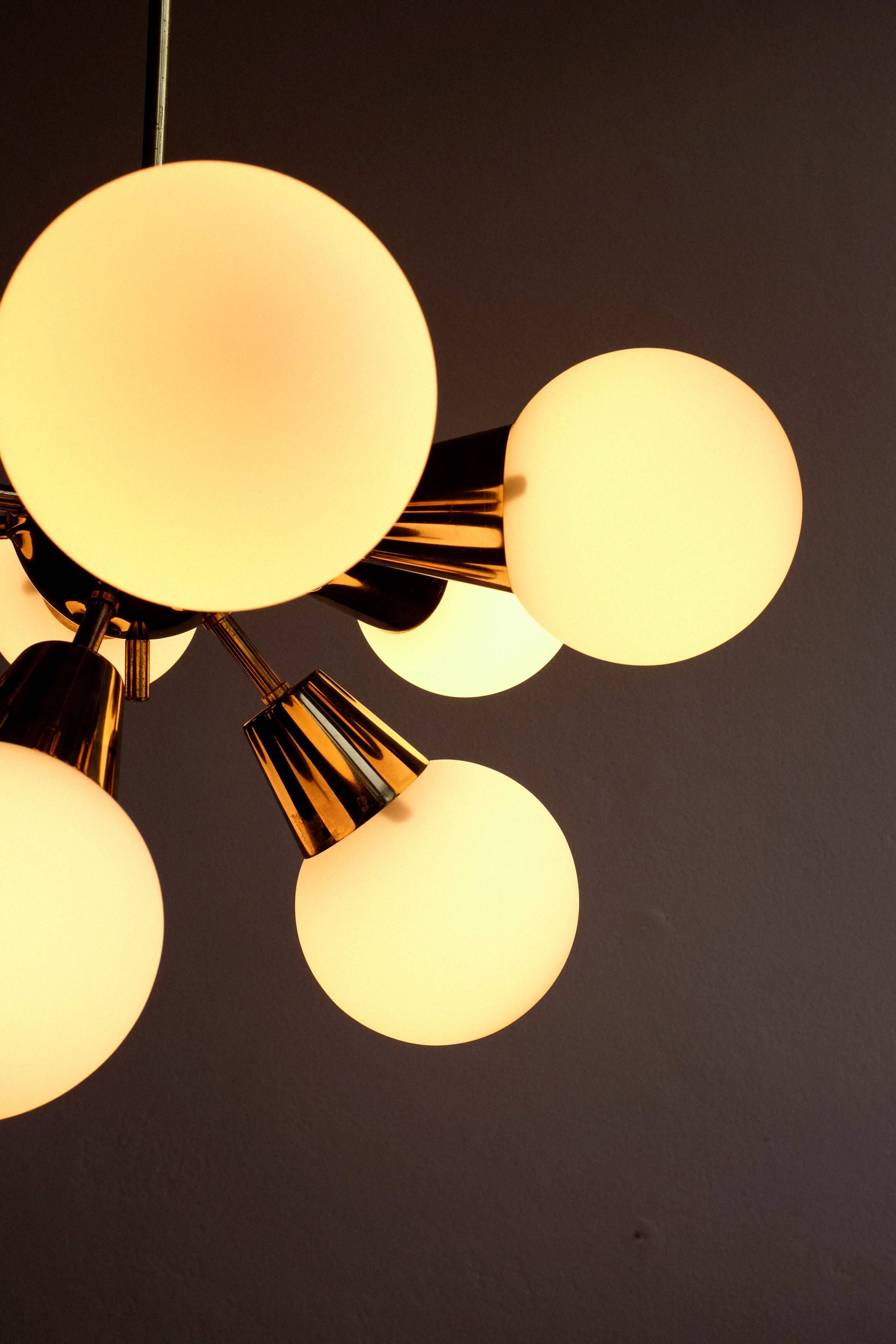 Vintage Czechoslovak Chandelier Sputnik by Kamenicky Senov, 1960s