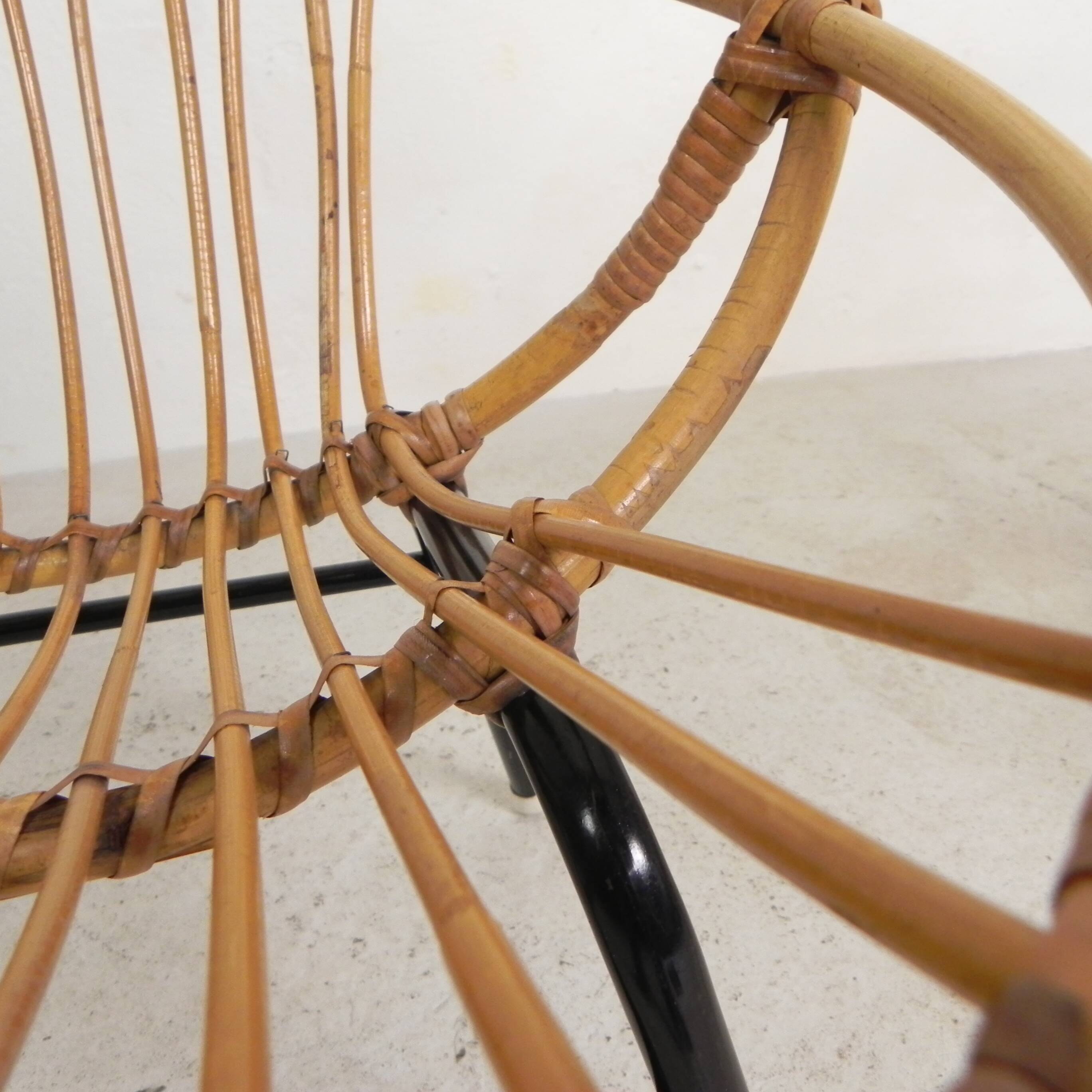 Set of 2 rattan, bamboo children's chairs Rohe Noordwolde 1950s