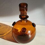 Brown blown glass decanter