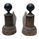 Old neoclassical style cast iron andirons