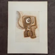 Modern composition drawing 1970 by François de Chabot