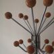 Rotatable parrot coat rack in chrome and wood, design 1970
