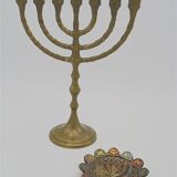 Brass ménorah chandelier