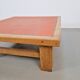 Brutalist Oak Coffee Table with Terracotta Tiles, 1950s