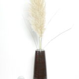 Vase ceramic flowers and brown glass