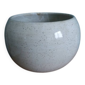 Signed glazed stoneware ball planter